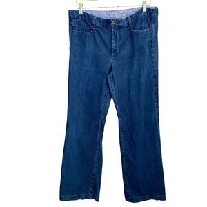 Banana Republic‎ Wide Leg Slit Pocket Jeans Sz 31 Beachy Coastal Nautical